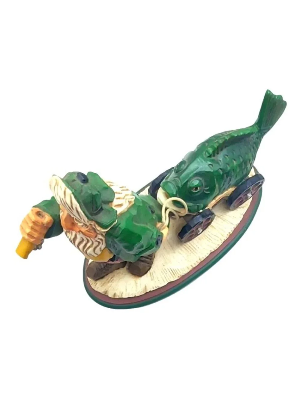 READ The Fisherman David Frykman Portfolio Fish on Wheels Resin Figurine DF1417